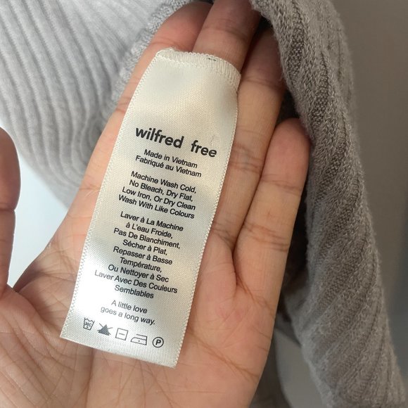 Aritzia Wilfred Free Brown Buswell Ribbed Mock Neck Long Sleeve Size S - Picture 5 of 7